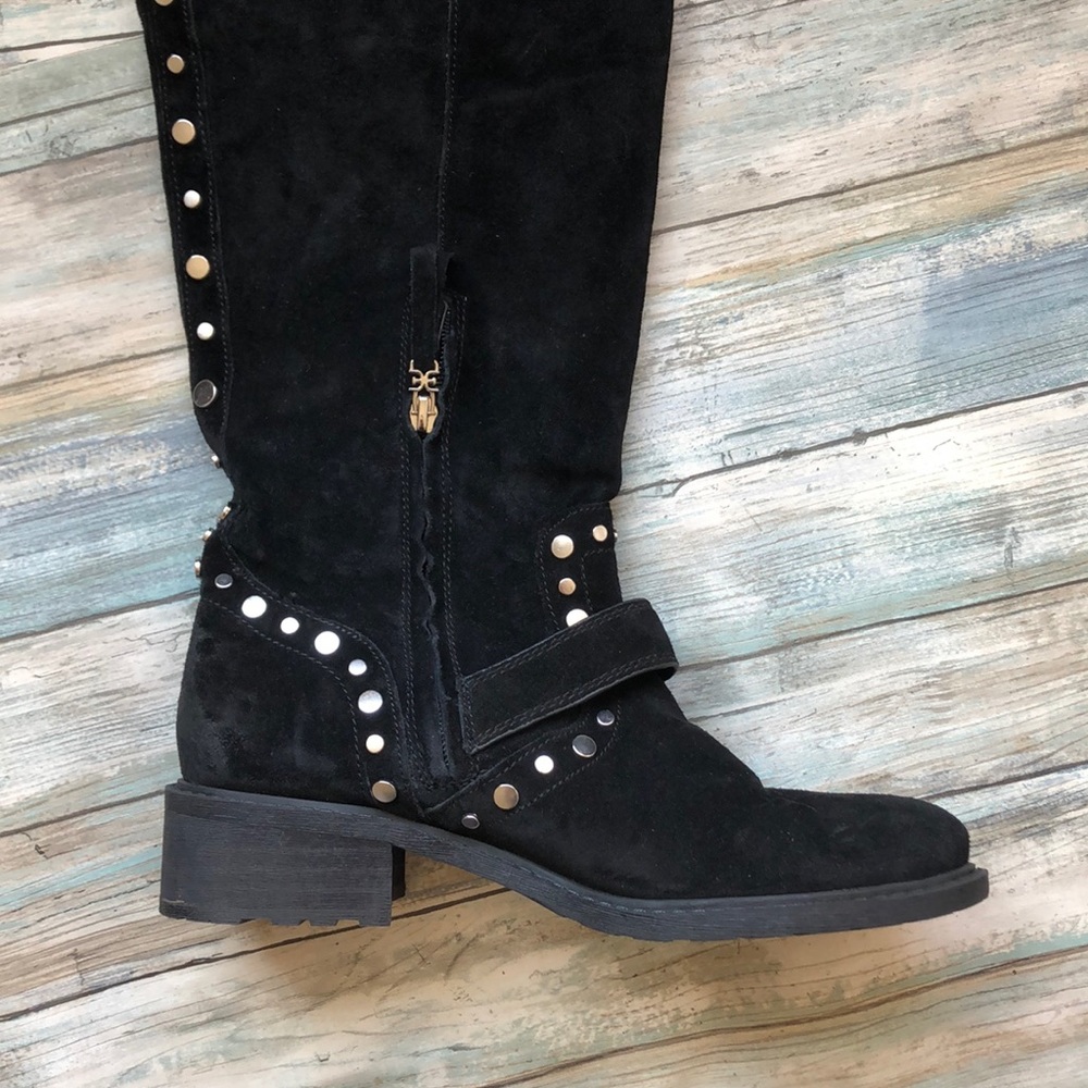 SAM EDELMAN Deryn Knee High Black tall stud boots - Picture 6 of 7